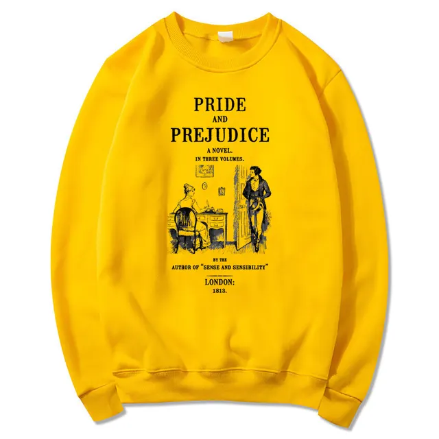 Pride And Prejudice Sweatshirt Jane Austen Hoodie Literary B Yellow - Shop at LoveMi