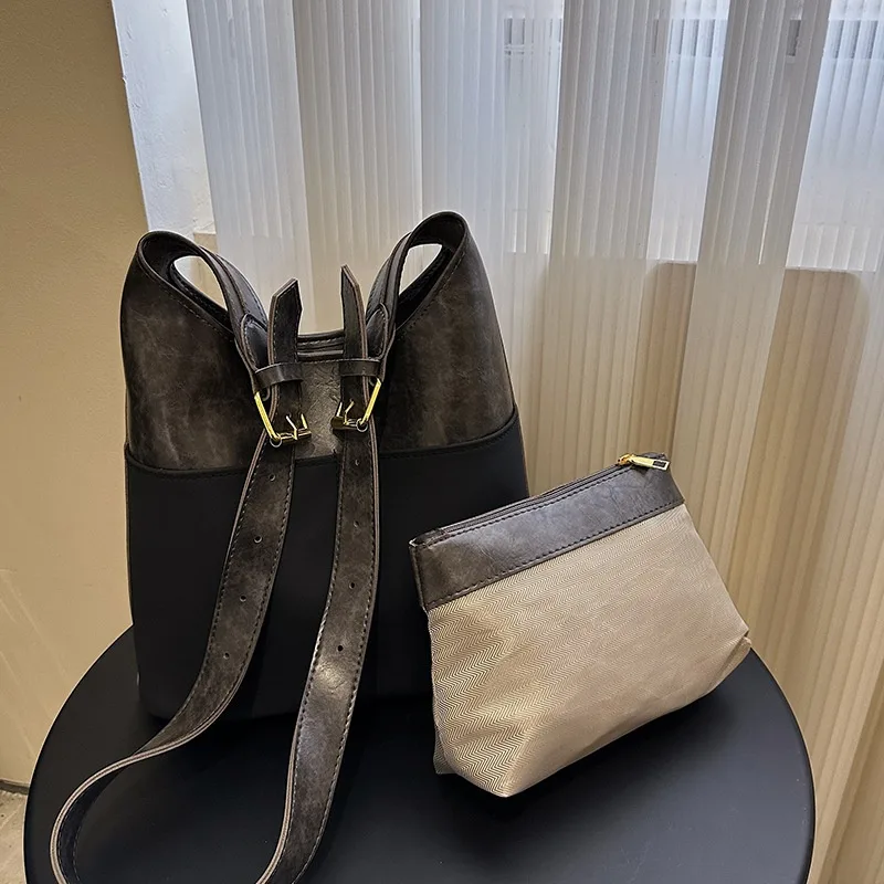 Retro Tote Bag Underarm Bag Women Black - Shop at LoveMi