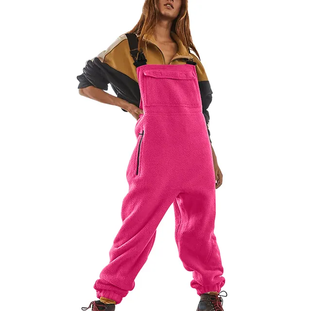 Women Workwear Jumpsuit Polar Fleece Rose Red - Shop at LoveMi