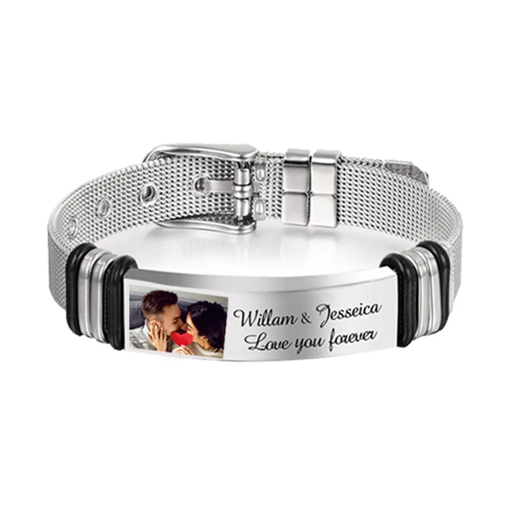 Stainless Steel Bracelet Mesh Strap Titanium Steel - Silver