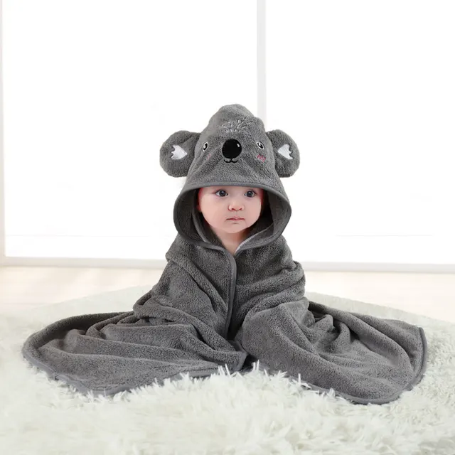 Spring And Autumn Baby Airable Cover Swaddling Bath Towel Gray Koala - Shop at LoveMi