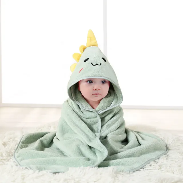 Spring And Autumn Baby Airable Cover Swaddling Bath Towel Green Dinosaur - Shop at LoveMi