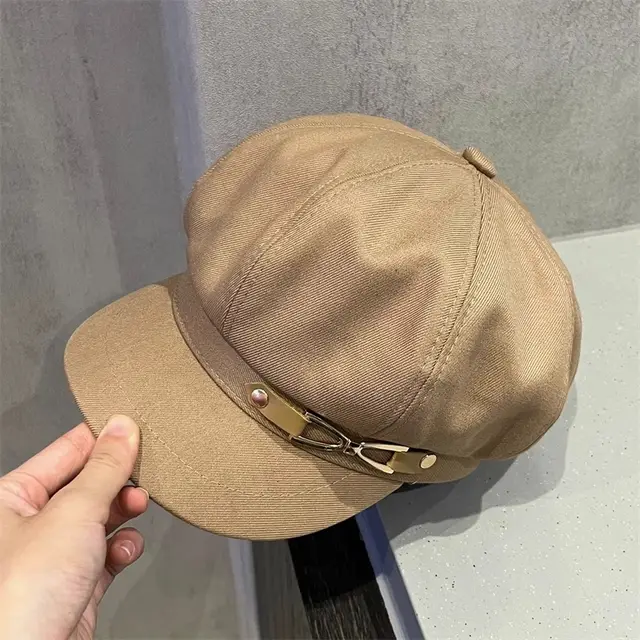 Octagonal Cap Women's Retro British Wild Khaki - Shop at LoveMi