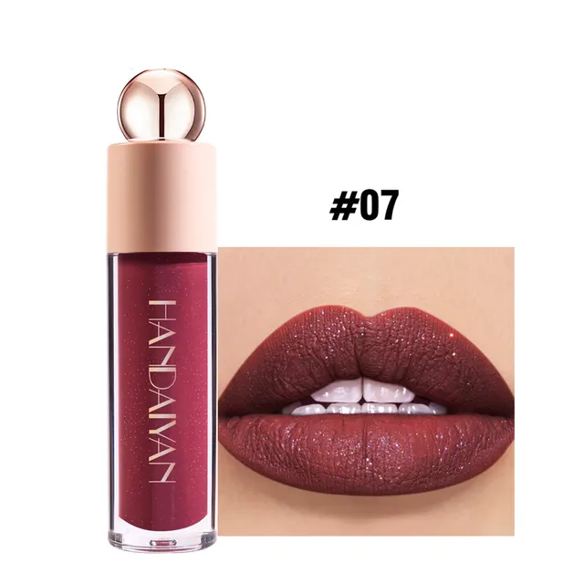 Flash Lip Gloss Moisturizing Thin And Glittering Matte Lip Gloss Velvet Lipstick 07 Color - Shop at LoveMi