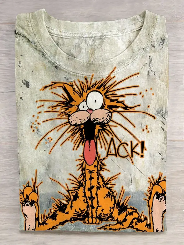 Cool Printed Street Fashion Animal Series Round Neck T shirt Ofsjl23121910006Style - Shop at LoveMi