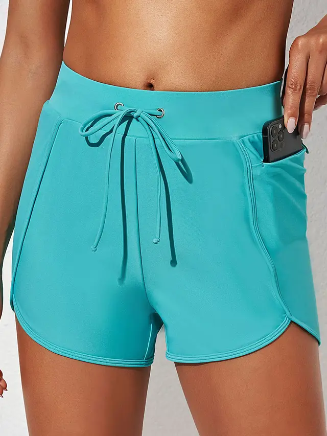 Summer Conservative Boxer Anti exposure Long Five point Swimming Trunks Sky Blue - Shop at LoveMi