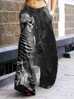 Summer Dark Rock Style Straight High Waist 3D Skull Overalls - 6 Colors-Xxxl - View 1