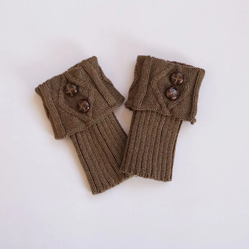 Fashion Button Warm Foot Sock Khaki - Shop at LoveMi