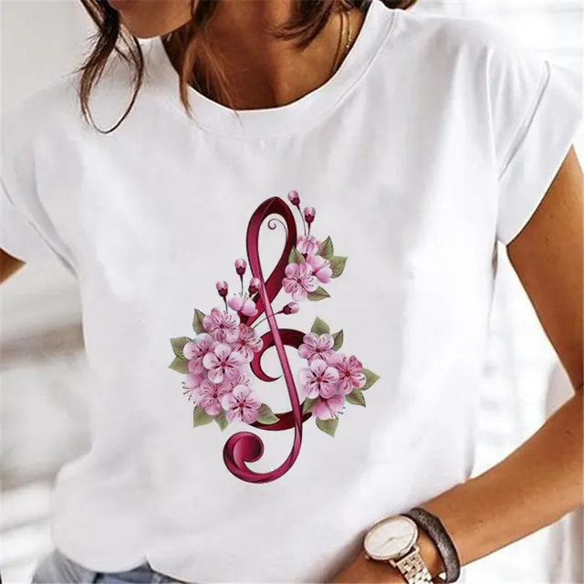 Feather Fashion Print Round Neck Sports Short Sleeve D0143 8 - Shop at LoveMi