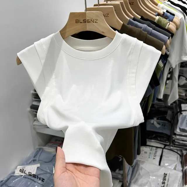 Niche Sleeveless Stitching Vest Top White - Shop at LoveMi