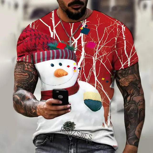Fashion Christmas Short Sleeve Round Neck A4134 - Shop at LoveMi
