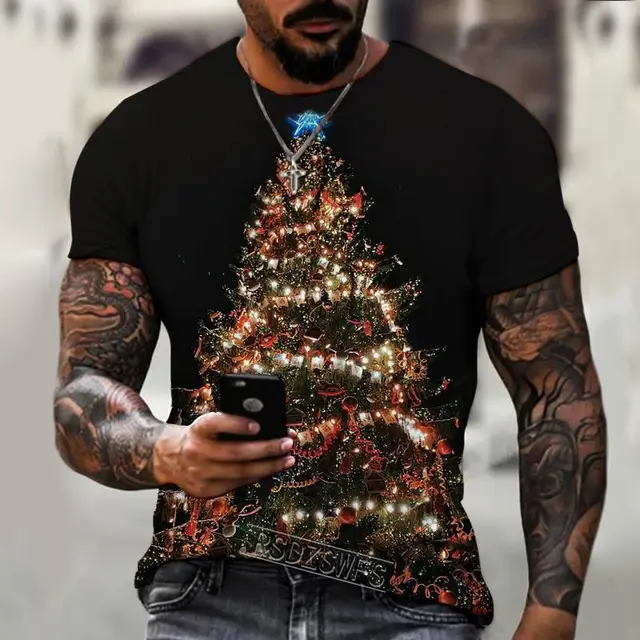 Fashion Christmas Short Sleeve Round Neck A5986 - Shop at LoveMi