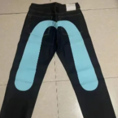 Classic Printing Men's And Women's Loose Trousers Jeans Blue - Shop at LoveMi