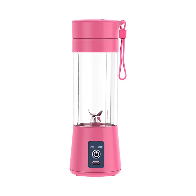 Blender 6 blade Portable Electric Juicer Small Household Charging Mini Juicing Cup Manufacturer Rose Red - Shop at LoveMi