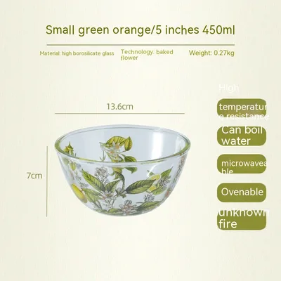 Household High Temperature Resistant Pattern Glass Bowl Citrus Tea - Shop at LoveMi
