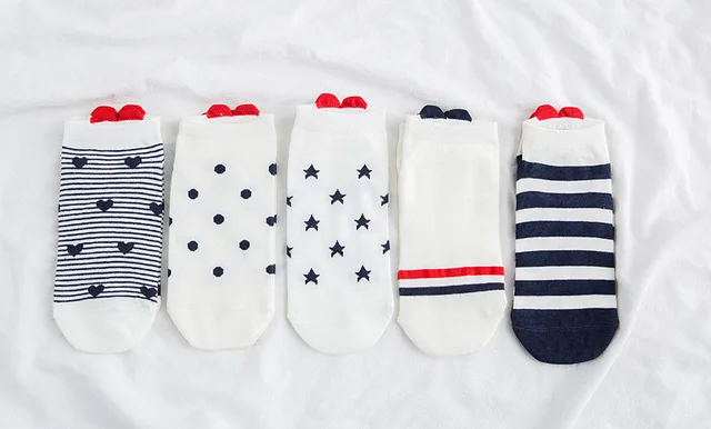 Sweet Trend New Ankle Three dimensional Love Women's Socks 5Pairs - Shop at LoveMi