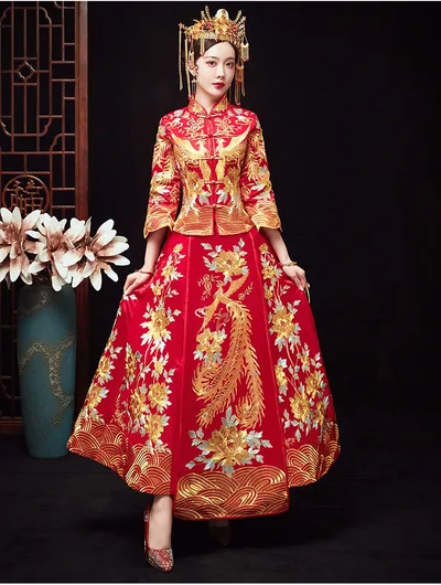 And Phoenix Gown A Chaplet And Official Robes Xiuhe Dress Simple Version - Shop at LoveMi