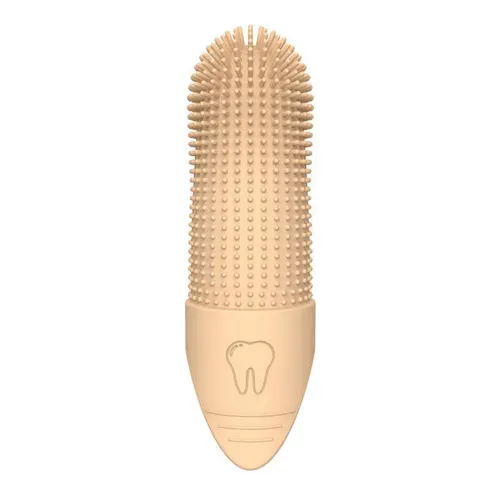 Silicone Cat And Dog Toothbrush Beige - Shop at LoveMi