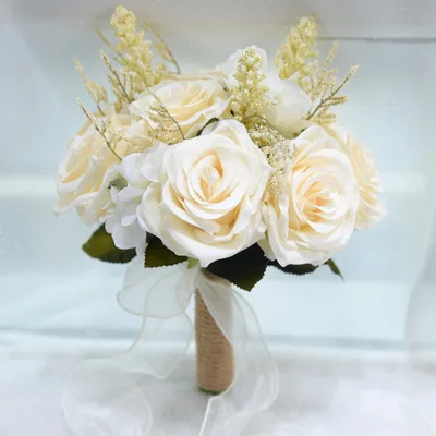 Simulation Outdoor Series Hand Bouquet Photography Props Bride Wedding Supplies Flower Milky White - Shop at LoveMi