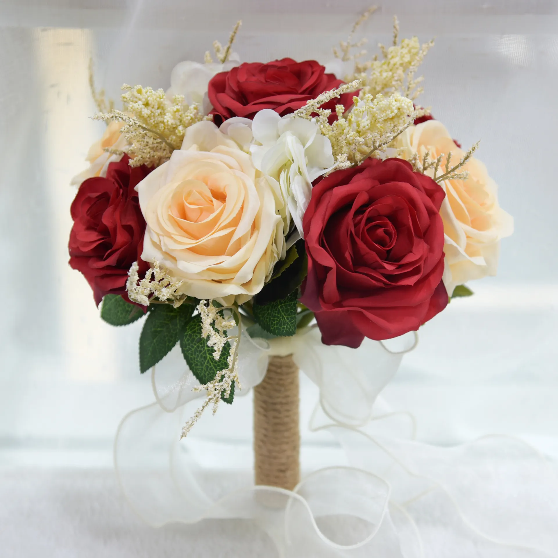 Simulation Outdoor Series Hand Bouquet Photography Props Bride Wedding Supplies - Red