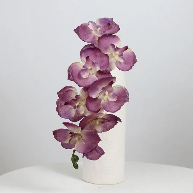 Single 8 head Autumn Butterfly Orchid Fake Flower Hotel Wedding Ceremony Layout Autumn Purple - Shop at LoveMi