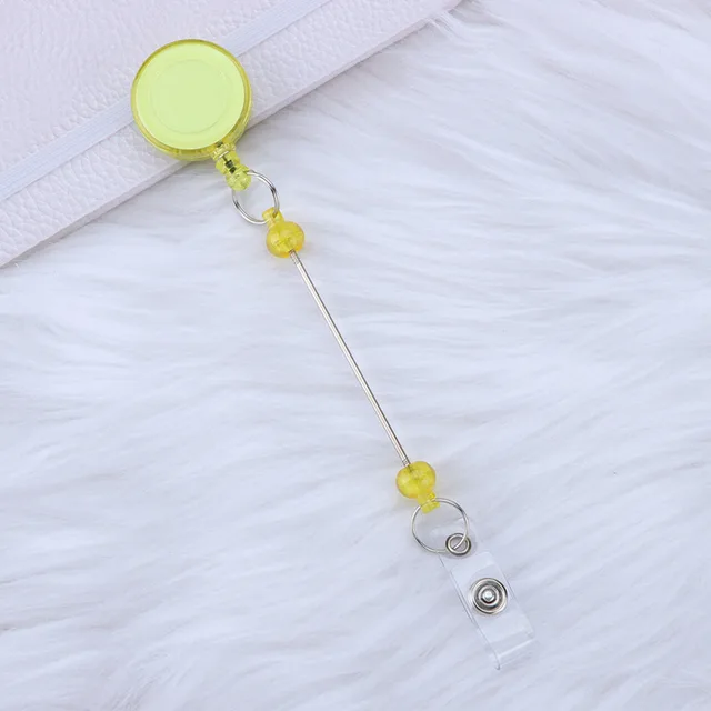 Card Sleeve Retractable Can Buckle Diy Transparent Yellow - Shop at LoveMi