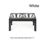 Pet Feeder Slow Feeding Bowl Lifting Dog Bowl Rack Neck Protection - White