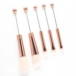 Beaded Makeup Brush With Metal Handle Suit Makeup Tools - Rose Gold Handle