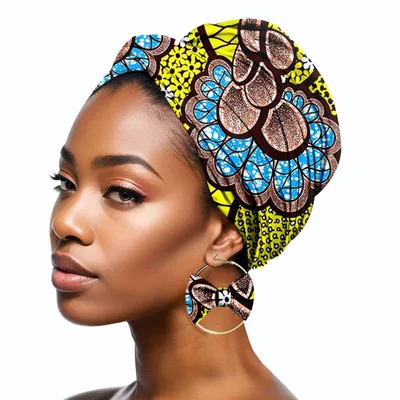 Duplex Printing Batik Headscarf Earrings A619 Hair Band Mask - Shop at LoveMi