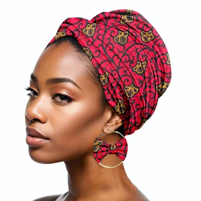 Duplex Printing Batik Headscarf Earrings A726 Hair Band Mask - Shop at LoveMi