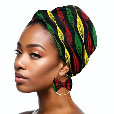 Duplex Printing Batik Headscarf Earrings A763 Hair Band Mask - Shop at LoveMi