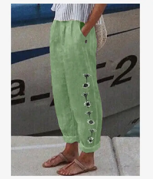 Elegant Cotton And Linen Floral Print Casual Jumpsuit Style06 - Shop at LoveMi