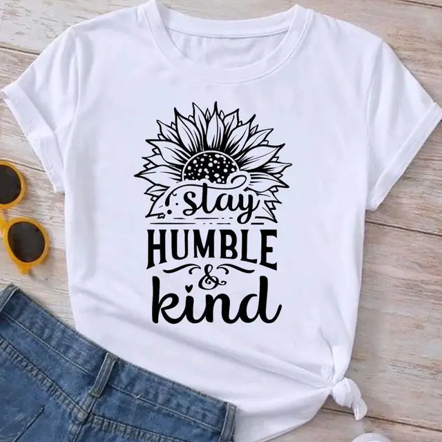 Flower Plant Bottoming Shirt Half Sleeve Simple Cartoon Mgq29053 - Shop at LoveMi
