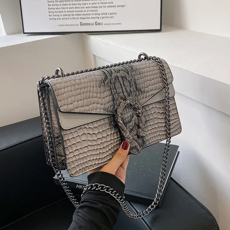 Women's Bag Fashion Chain Shoulder Messenger Bag Gray - Shop at LoveMi