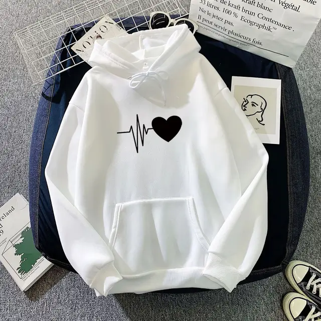 European And American Plus Velvet Hoodie Sweaters Women's Clothing Autumn Winter Coat Loose White - Shop at LoveMi
