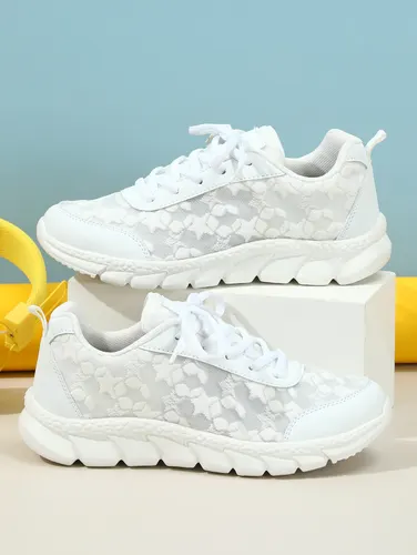 Breathable Lightweight Casual Women's Sports Shoes White - Shop at LoveMi