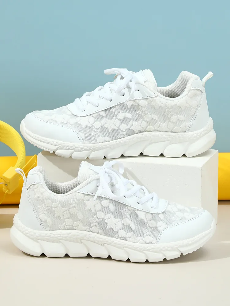Breathable Lightweight Casual Women's Sports Shoes - White