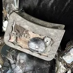 All-matching Transparent Shoulder Crossbody Denim Daily Bag - Gray