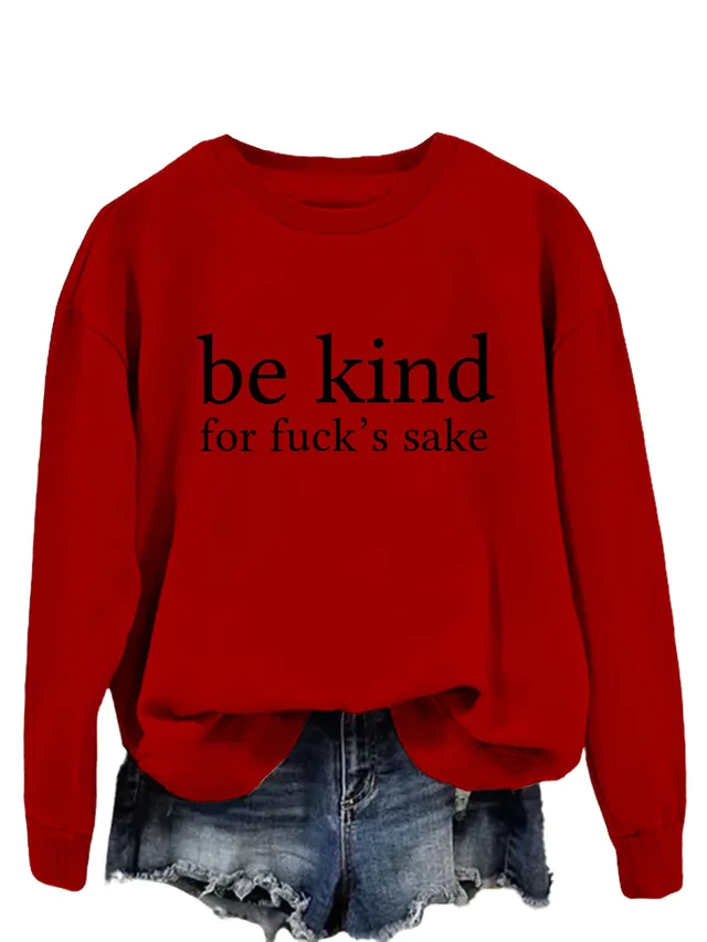 All matching Women's Letter Simplicity Top Big Red Black Sweater Font - Shop at LoveMi