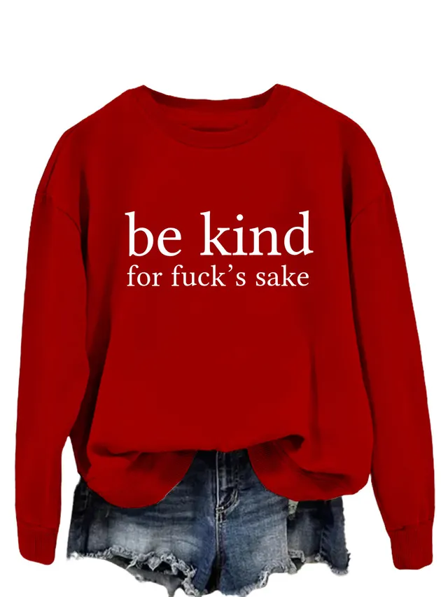 All matching Women's Letter Simplicity Top Big Red White Sweatshirt Font - Shop at LoveMi