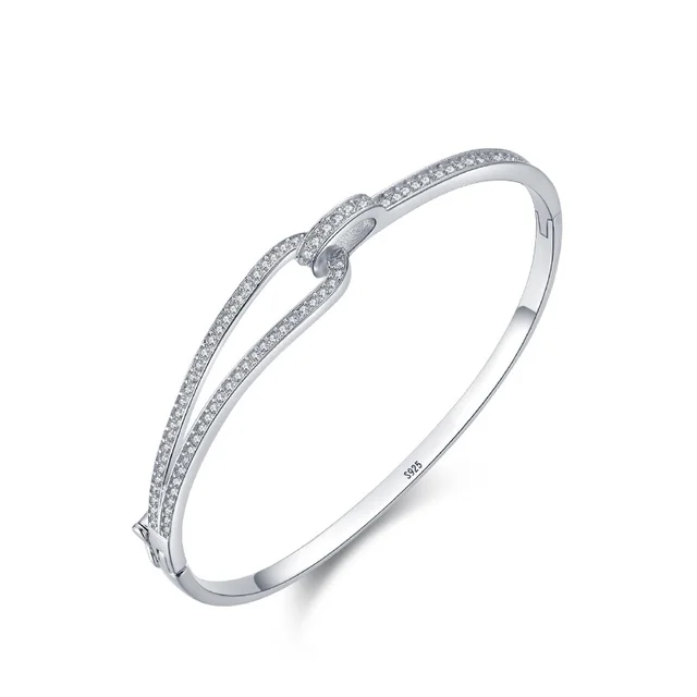 S925 Sterling Silver Bracelet Diamond Geometric Bracelet 16Cm - Shop at LoveMi