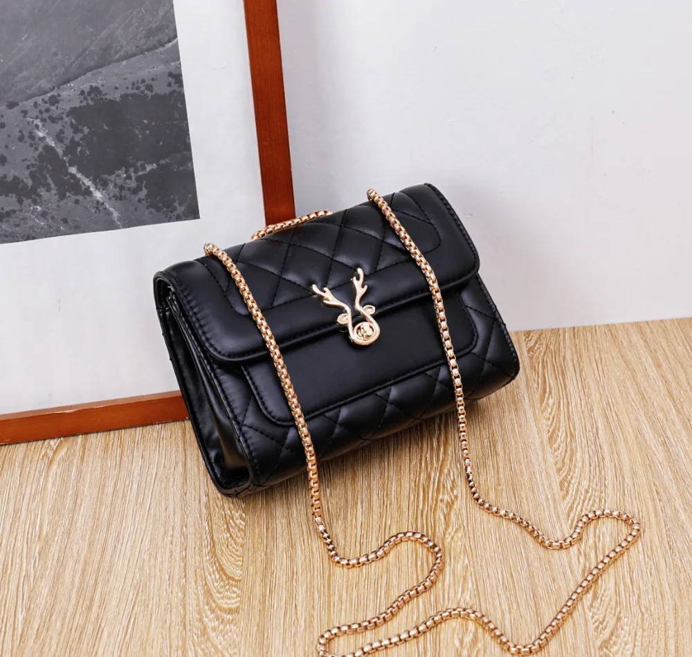 Summer Sheep Diamond Pattern Bag Shoulder Black - Shop at LoveMi
