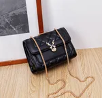 Summer Sheep Diamond Pattern Bag Shoulder - Black