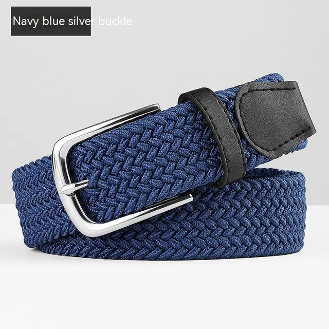 Woven Leather Belt Men's Pant Women's Jeans Navy Blue - Shop at LoveMi