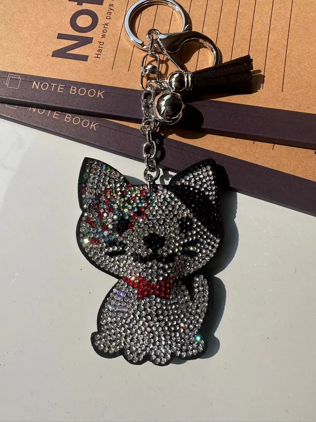 Classic Cartoon Cat Hot Rhinestone Keychain Fashion - Mixed Colour