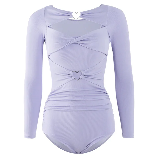 Triangle Covered Belly Hot Spring Bathing Suit Women Purple - Shop at LoveMi