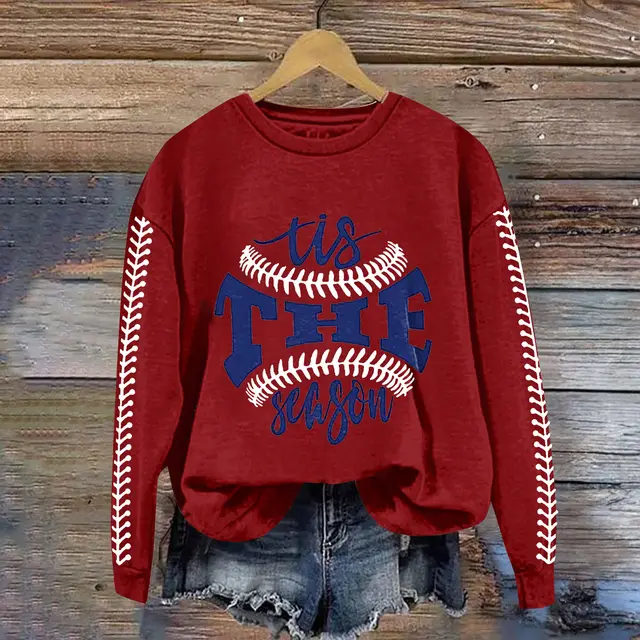 Letter Printed Men And Women Simple Printed Sweater Red - Shop at LoveMi