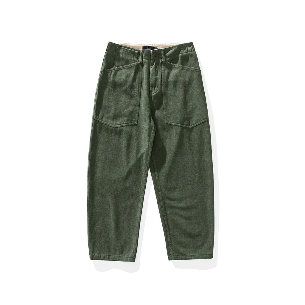 Japanese Spring Style Large Workwear With Pocket Casual Loose Pants - Army Green