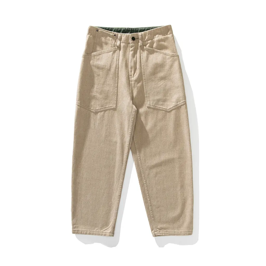 Japanese Spring Style Large Workwear With Pocket Casual Loose Pants - Khaki