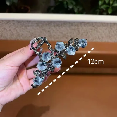 Metal Camellia Women's Headdress Barrettes Seven Flowers Large - Shop at LoveMi